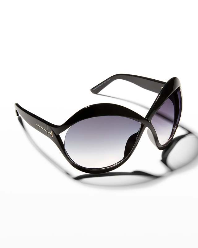 Carine Cross-Bridge Acetate Butterfly Sunglasses